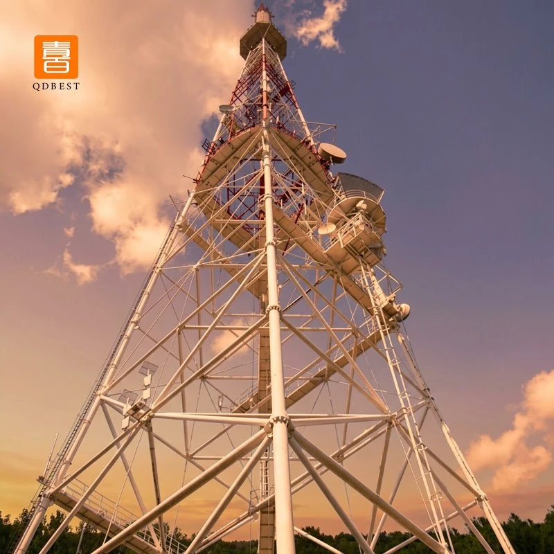 info-1-1 4-Legged Tubular Lattice Cell Steel Tower